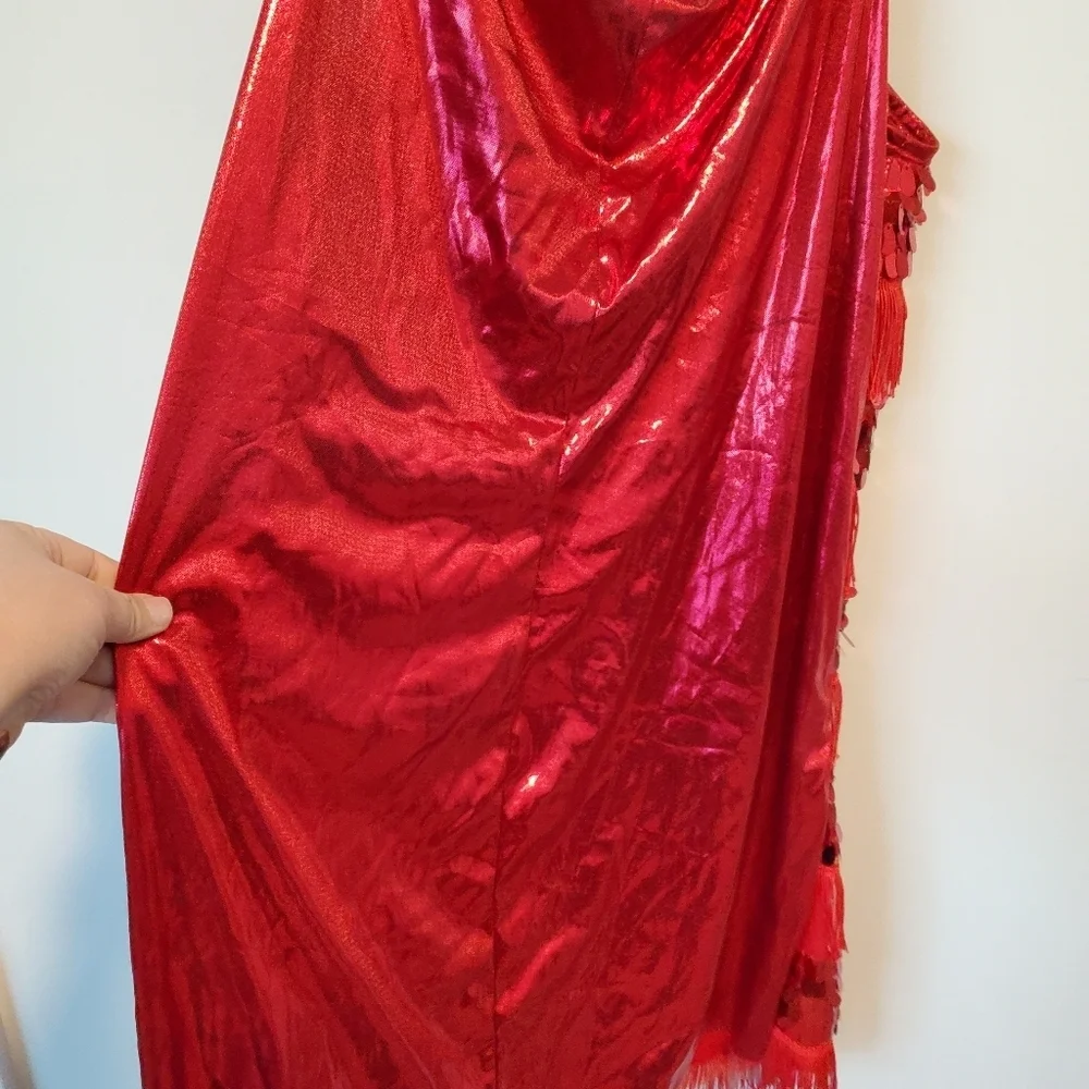 Flapper Costume Red Sequin Fringe Dress Size 1X